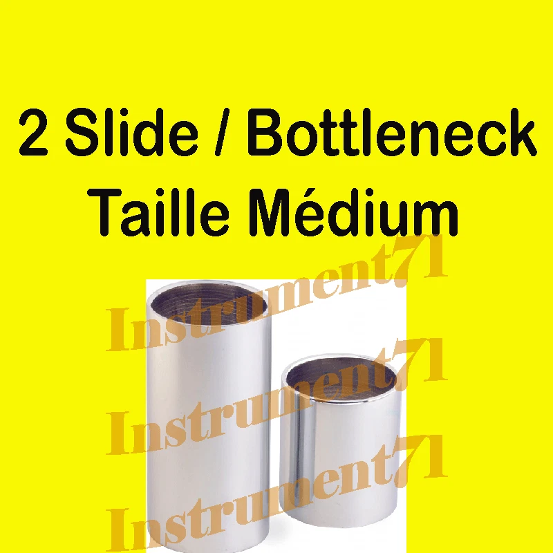 1 Ensemble de deux "slide/ bottleneck" en acier chromé Taille Médium - Photo 1/1