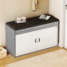 Shoe Bench Hallway 3 Tier Shelves Rack Storage Cabinet Cushion Seat Cupboard