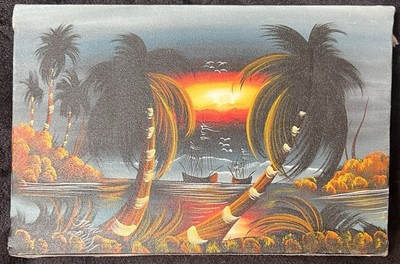 Tropical Island Nautische Szene ~ Öl auf Leinwand ~ Original Gemälde signiert