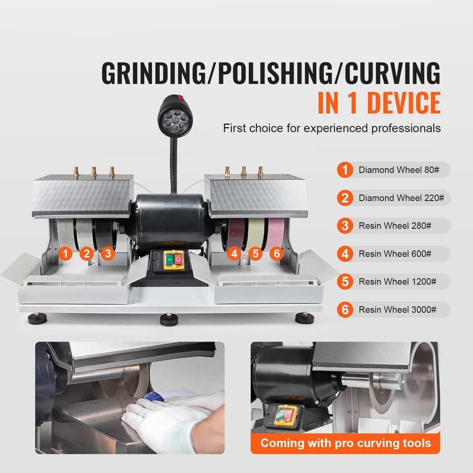 6in Cabbing Machine Lapidary Rock Grinder Polisher Gem Faceting Machine - Image 4 of 4