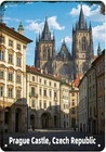 Vintage Prague Castle Metal Wall Sign Retro Decor 8x12 Inch