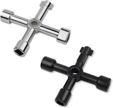 2 Pack 4-way Sillcock Key Wrench Multifunctional Water Utility Key for Water New