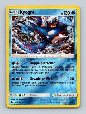 TCG Pokemon Karte Kyogre 46/168 DE Shin Nagasawa Reverse Holo Celestial Storm