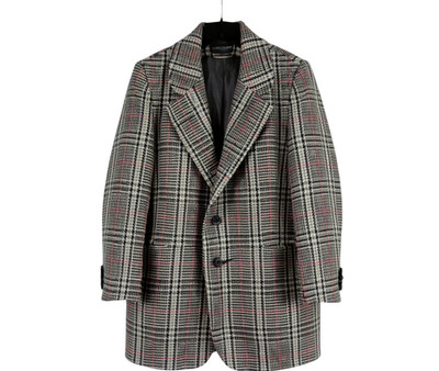 PRESTON & YORK Lined WOOL Gray/Multi HOUNDSTOOTH PLAID Pea Coat JACKET Sz 12