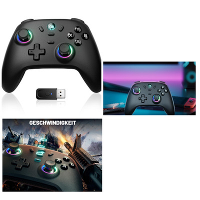 ECHTPower PC Wireless Controller 1000Hz Polling Rate RGB Hall Joystick Turbo