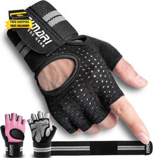 Breathable Workout Gloves for Men Women, Padded Weight Lifting Gloves with Wrist
