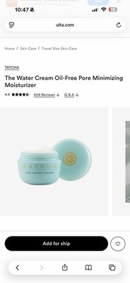 Tatcha The Water Cream 0.68 oz Total (2 x 0.34 oz) NEW