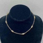Sterling Silver 925 White Pearl Necklace & Floral Hoop Earrings Jewelry Set — photo 2