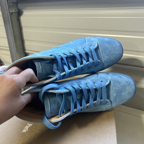 Baskets hautes panoramiques plates bleues Christian Louboutin homme Louis Orlato 42 - Photo 7/14
