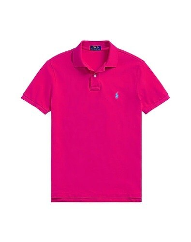 Polo Ralph Lauren L38705 Mens Pink Custom Slim Fit Mesh Polo Shirt