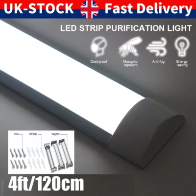 4FT LED Strip Lights Batten Tube Light Office Shop Garage Ceiling Lamp Daylights