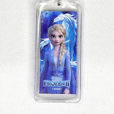 Disney Frozen II Elsa 2.5" x 1" Clear Plastic Key Ring Keychain