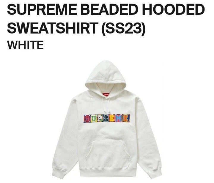 Sweat shirt à capuche perles Supreme (SS23) (blanc) 