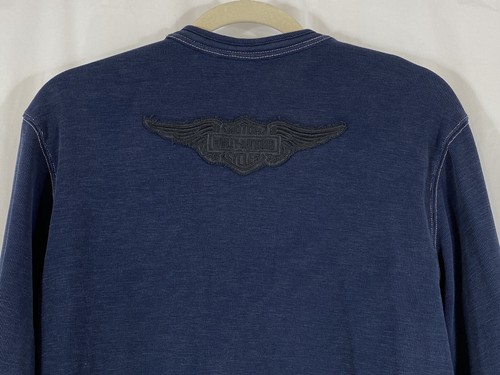Camicia Henley Harley Davidson Motorcycles uomo XL manica lunga nera - Foto 7 di 11
