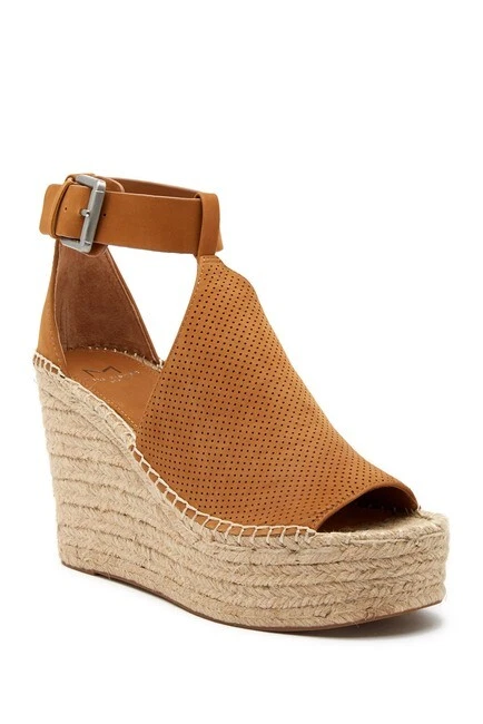 NIB Marc Fisher LTD Annie Perforated Espadrille Platform Wedge 9.5 10 149