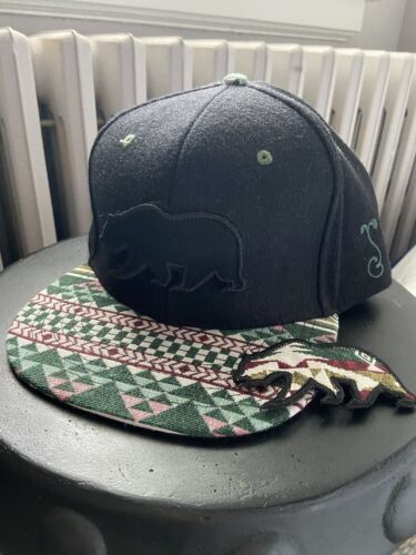Grassroots California removeable bear fitted hat 7 3/4 (fits closer to 8) GRC a+ - Picture 1 of 3