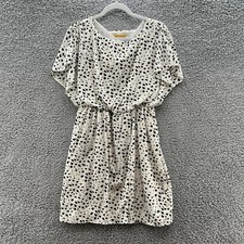 Alice Olivia Dress Womens Medium White Black Geo Silk Ladylike Party Mini