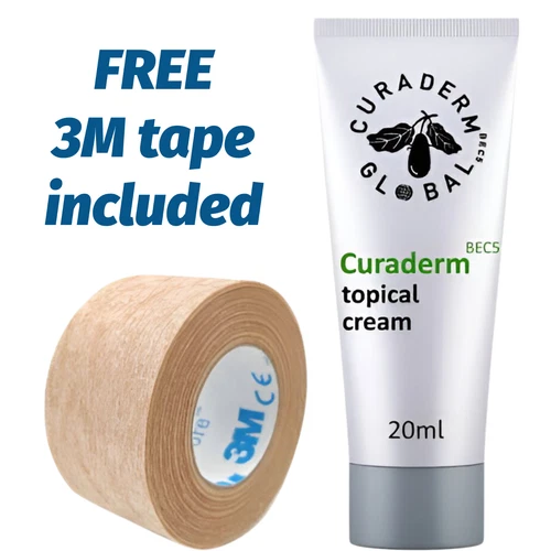 Curaderm Bec5 20 Cream + Free Micropore Tape + Free Shipping inside U.S.