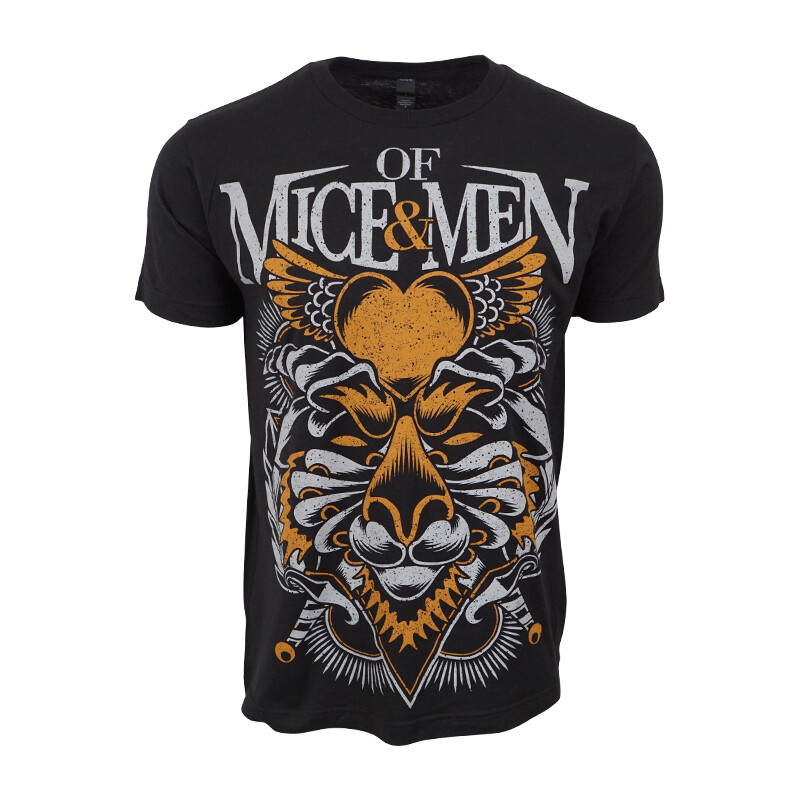 Of Mice - Men Черная футболка с цветочным принтом