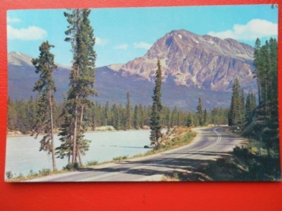 POSTKARTE MONT HARDISTY UND ATHABASCA FLUSS ENTLANG DES JASPER-BANFF HIGHWAY