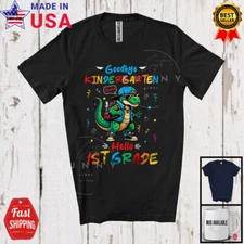 Goodbye Kindergarten Hello 1st Grade, Lovely Graduation Custom Name T-Rex Shirt