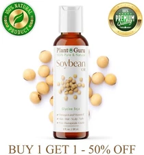 Soybean Oil 2 oz. Cold Pressed REFINED 100% Pure Natural For Skin Hair Face
