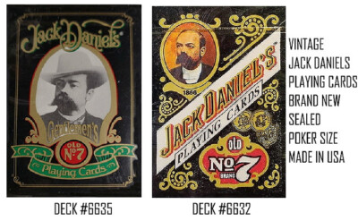 PLAYING CARDS - JACK DANIELS OLD NO. 7 BRAND - (2 DECKS) 36632 AND #6635 - NEW