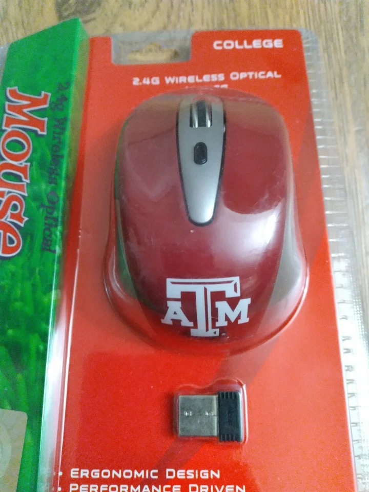 Texas A&M Aggies Wireless Optical Mouse 2.4G Windows / Mac College NCAA - Image 2 of 4