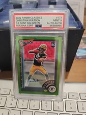 2022 Classics Premium Edition Christian Watson RC Auto GREEN #d/15 PSA 9 
