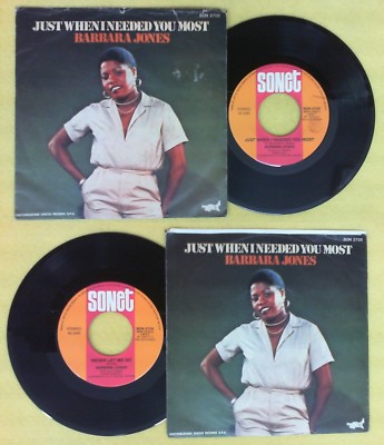 LP 45 7'' BARBARA JONES Just when I need you most Never ler me go 1980 (QSJ1)