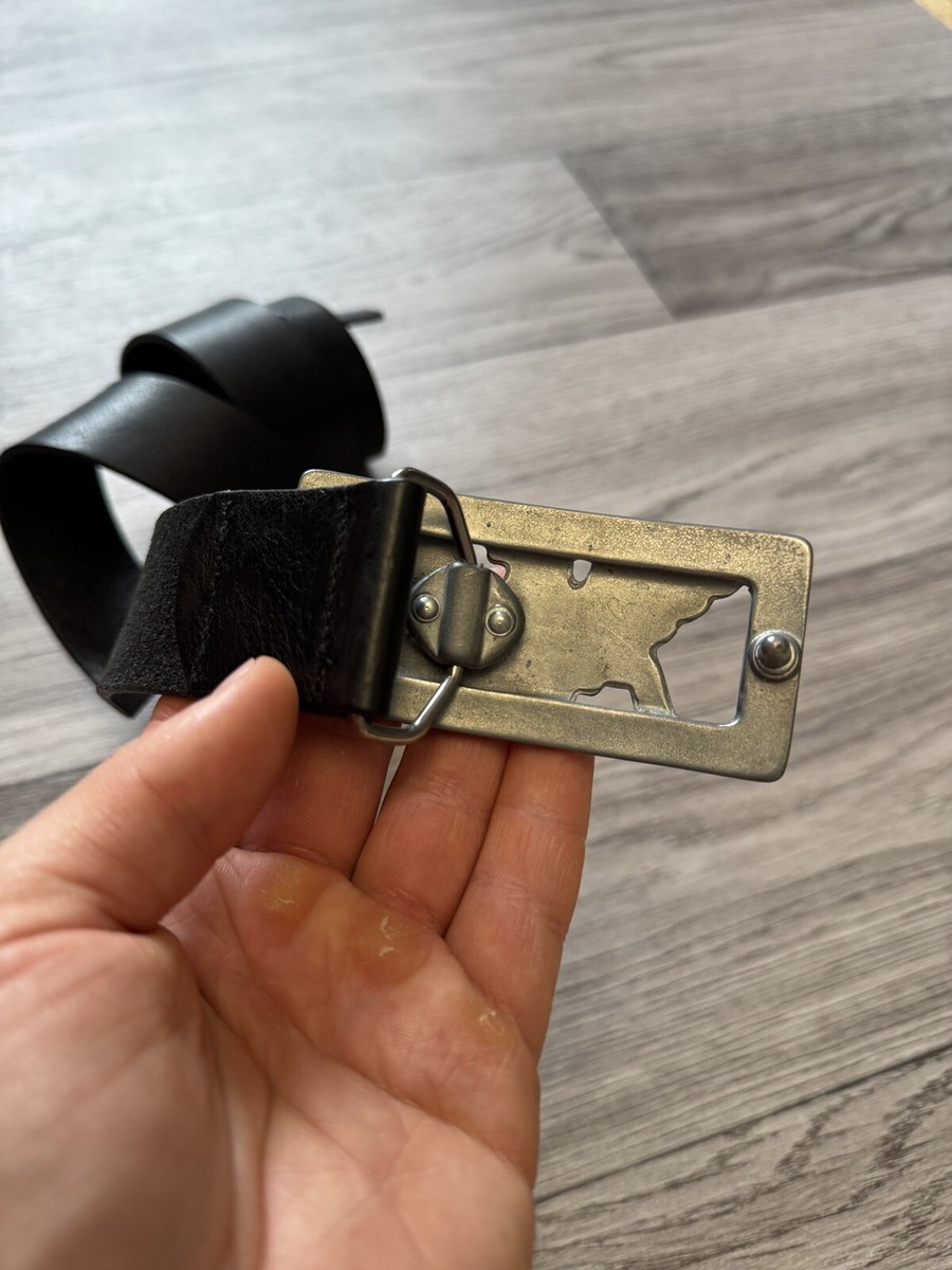 Armani vintage big logo leather black Y2K men display picture 3