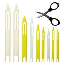  8/16Pcs Plastic Fishing Line Repair Netting Needle Shuttles Size:1# 2# 8 Pcs