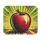 Mouse Pad (Rectangle) Red Apple in Pop Art Style Green Yellow Design 6