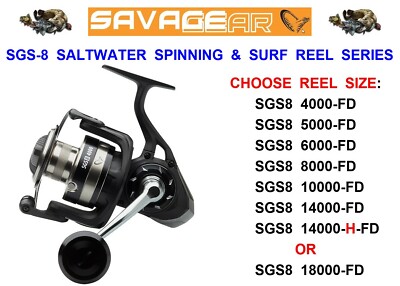 NEW SAVAGE GEAR SGS8 SALTWATER SPINNING REEL FOR SG2 SG4 SG5 SGS6 SG8 SPIN ROD