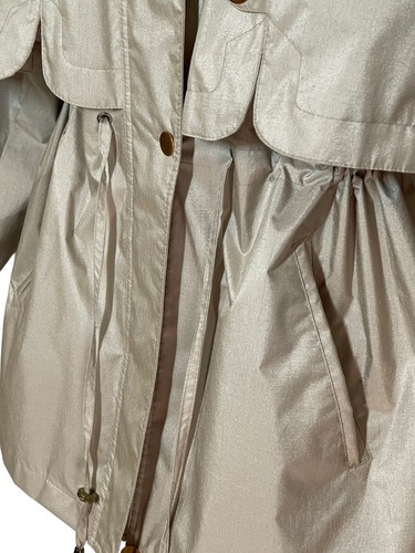 Fleet Street Women's XL Jacket Zip and Drawstring Metallic Light Gold Mid Length - Picture 6 of 10