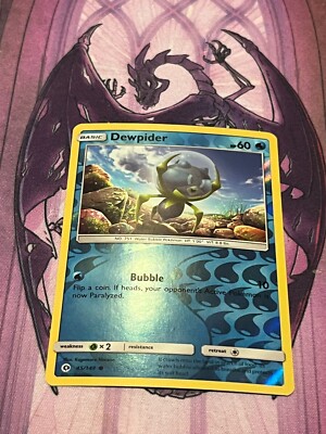 Dewpider 45/149 Sun & Moon Pokemon Reverse Holo Foil Rare Nice!