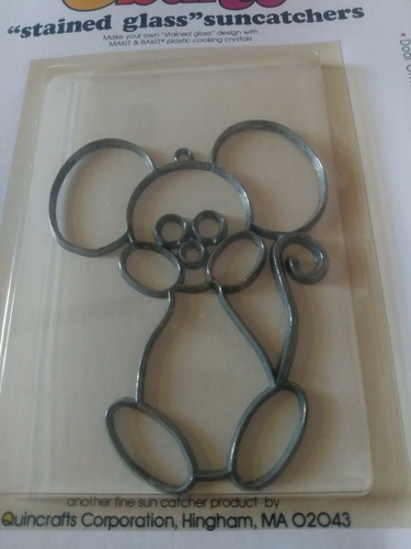 Mouse Makit Bakit Make It Bake It Stained Glass Suncatcher Vtg NOS - Picture 2 of 4