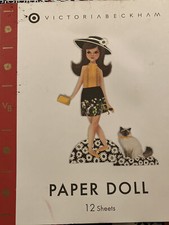 PAPER DOLL SHEET BOOK 12 SHEETS OF CLOTHES & ACCESSORIES BY VICTORIA BECKHAM