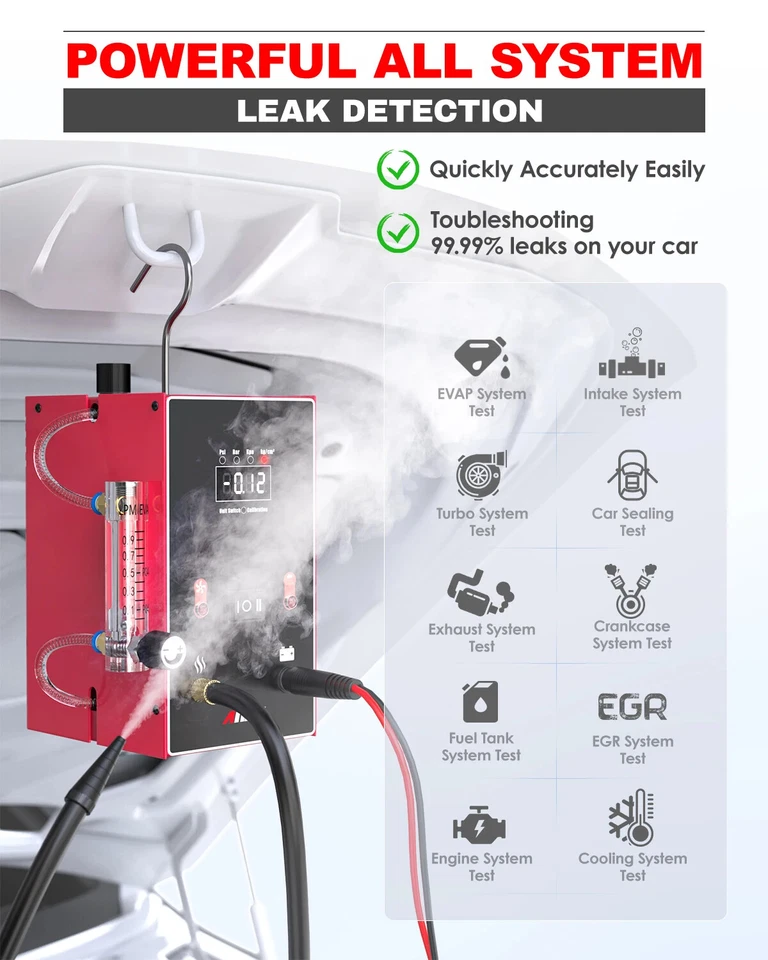 L300 Smoke Machine Automotive Built-in Air Pump Vacuum Leak Detector with Gauge - Image 3 of 4