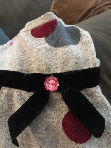 Youngland Baby Girls Dress Size 18 mos Gray Black Pink Polka Dot - Picture 5 of 5