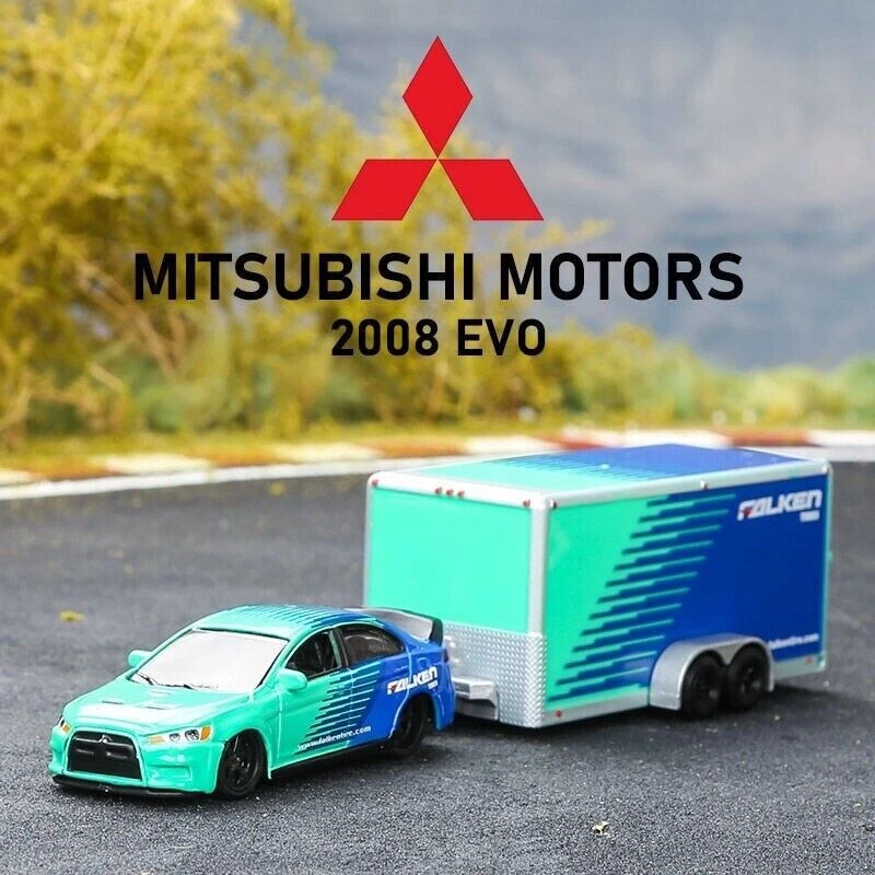 Mitsubishi Lancer Evo y remolque, escala 1:64 de Maisto Foto 2 de 4