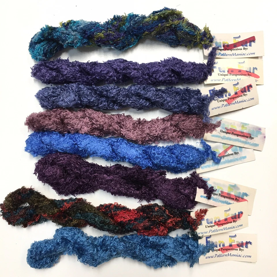 Fun Fur Needlepoint Fiber Crewel Embroidery Yarn 8 Skein Lot Pattern Maniac New - Image 2 of 4