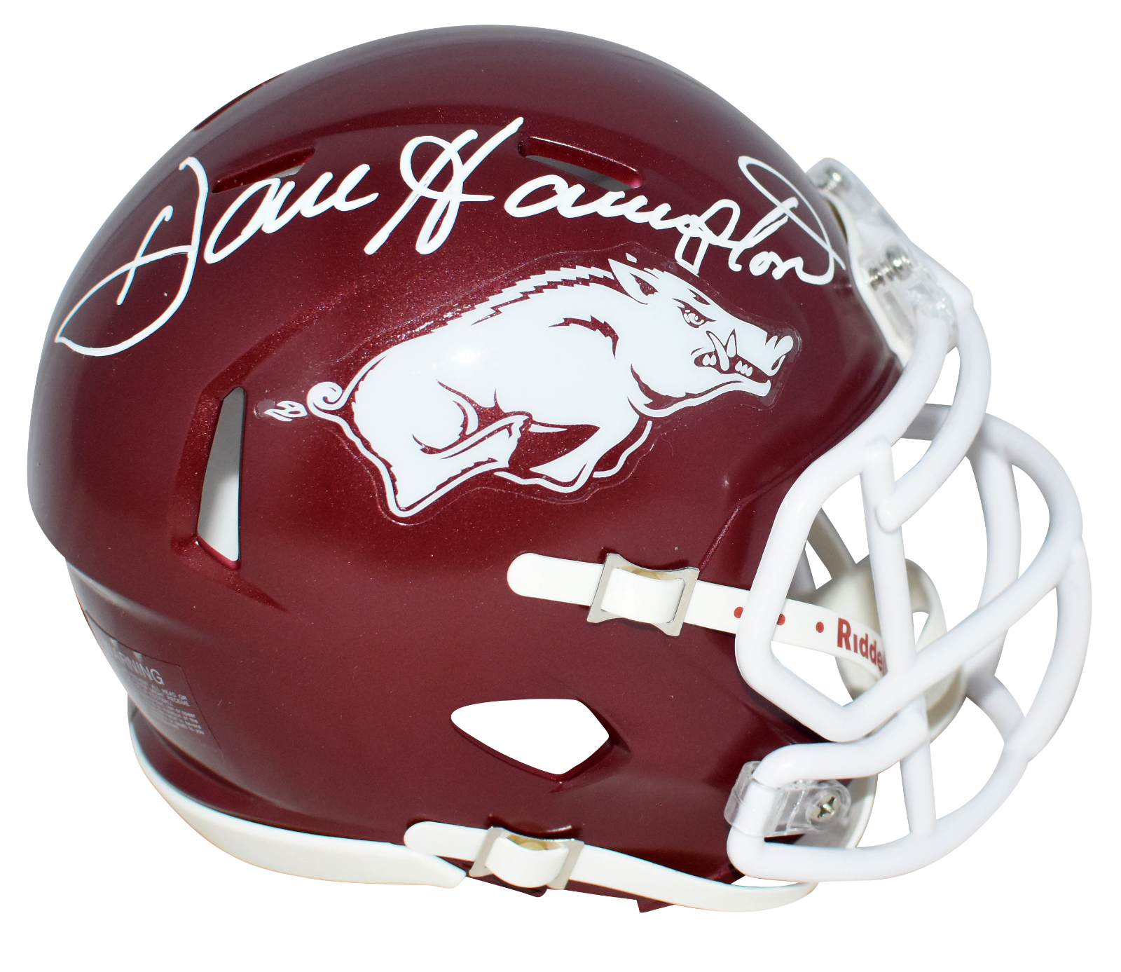 Dan Hampton Autographed Signed Arkansas Razorbacks SPEED MINI HELMET BECKETT 