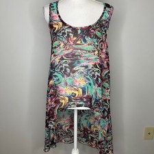 Show Me Your Mumu Sleeveless Hi-Lo Blouse Women Medium Sheer