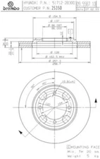 Front Disc Brake Rotor, Pair (2) - OE Replacement Brembo 25350