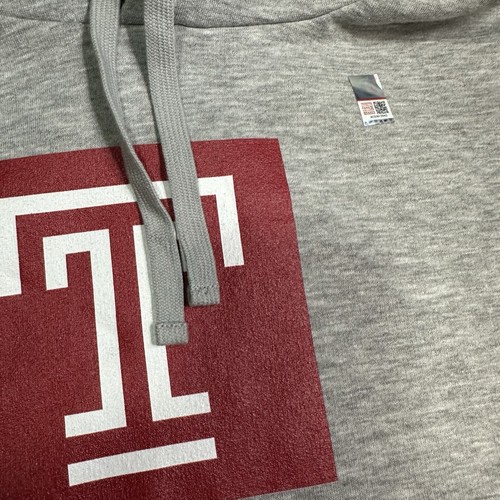 NEW Temple University Owls Mens Large Heather Grey Hoodie Fanatics Football - Picture 4 of 6