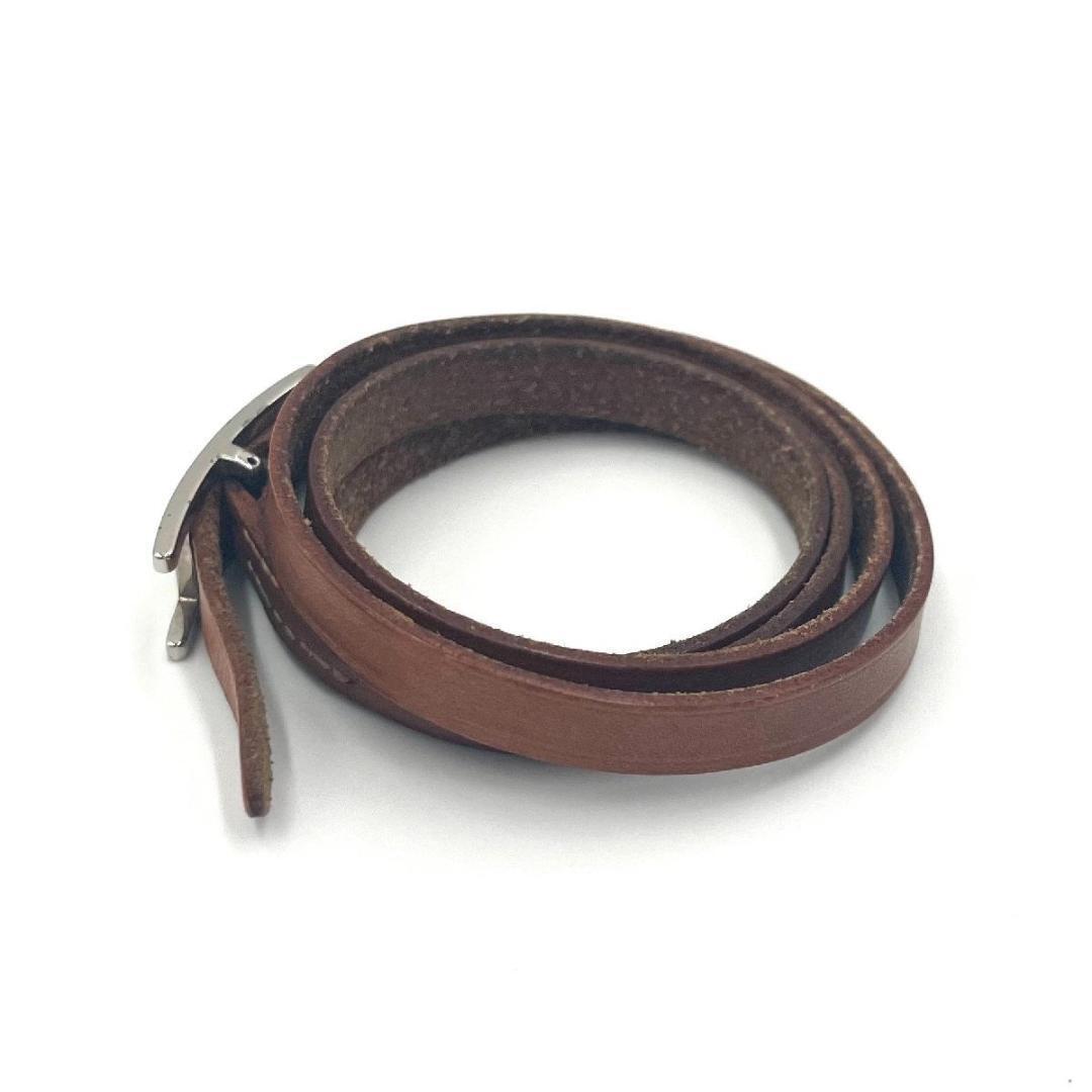 早い者勝ち最終処分価格❣️美品エルメスHERMESアビ3レザーバングル茶シルバー Hermes Leather Bracelet Hapi Brown Silver Used | eBay