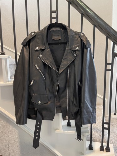 PRADA Oversized Black Biker Leather 