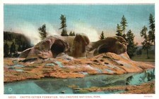 Grotto Geyser Unusual Formation Yellowstone National Park Wyoming Postcard
