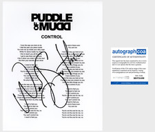 WES WESLEY SCANTLIN SIGNED PUDDLE OF MUDD CONTROL LYRIC SHEET w/PROOF & ACOA COA WES WESLEY SCANTLIN SIGNED PUDDLE OF MUDD CONTROL LYRIC SHEET w/PROOF & ACOA COA